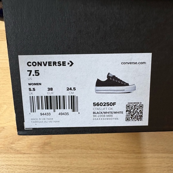 Converse Chuck Taylor All Star Lift Platform Canvas Sneakers Size 7.5 - Picture 3 of 7